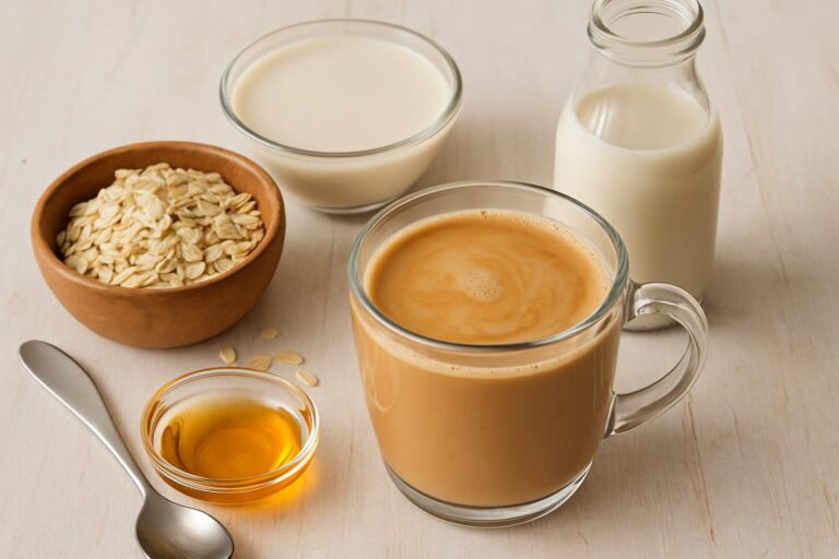 Cómo Hacer un Café con Leche de Avena y un Toque de Sirope de Agave