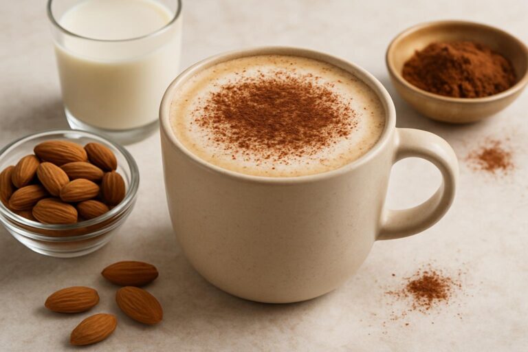 Receta de Café con Leche de Almendra y un Toque de Cacao