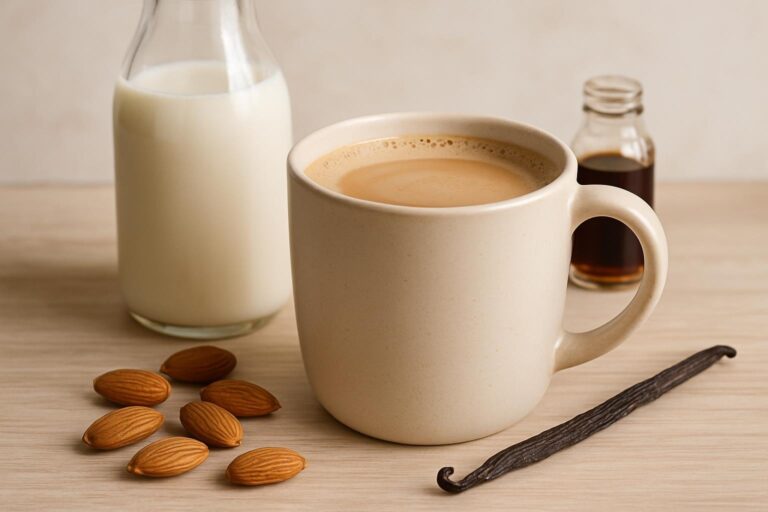 Cómo Preparar Café con Leche de Almendra y un Toque de Vainilla
