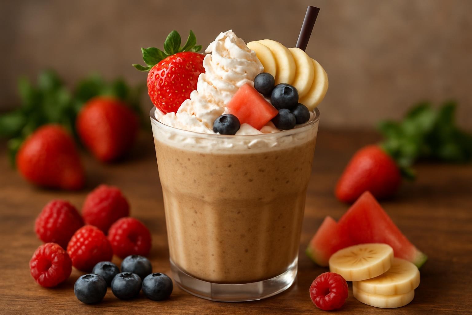 cafe frappe con fruta